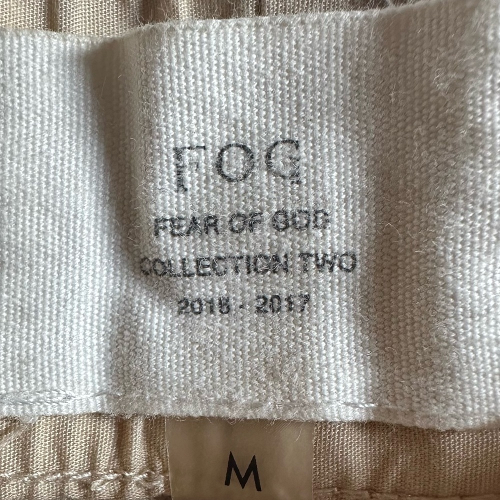 Fear of God Men’s Khaki Elastic Waist Pull On Zip Ankle Joggers- Size Medium - Picture 3 of 12